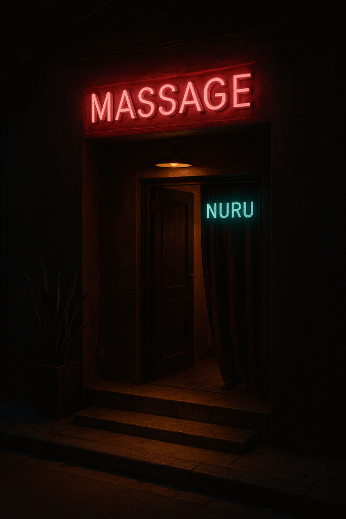 Entrance of Best Nuru Massage Pattaya Parlor in the city