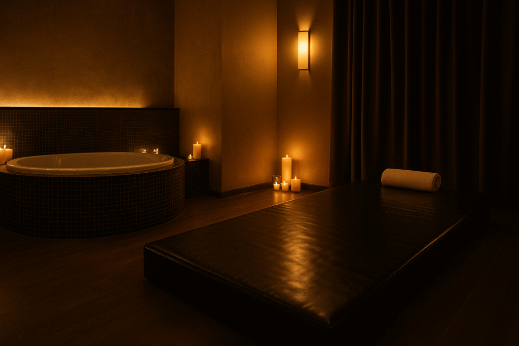 Nuru massage Pattaya room with nuru mattress and jacuzzi