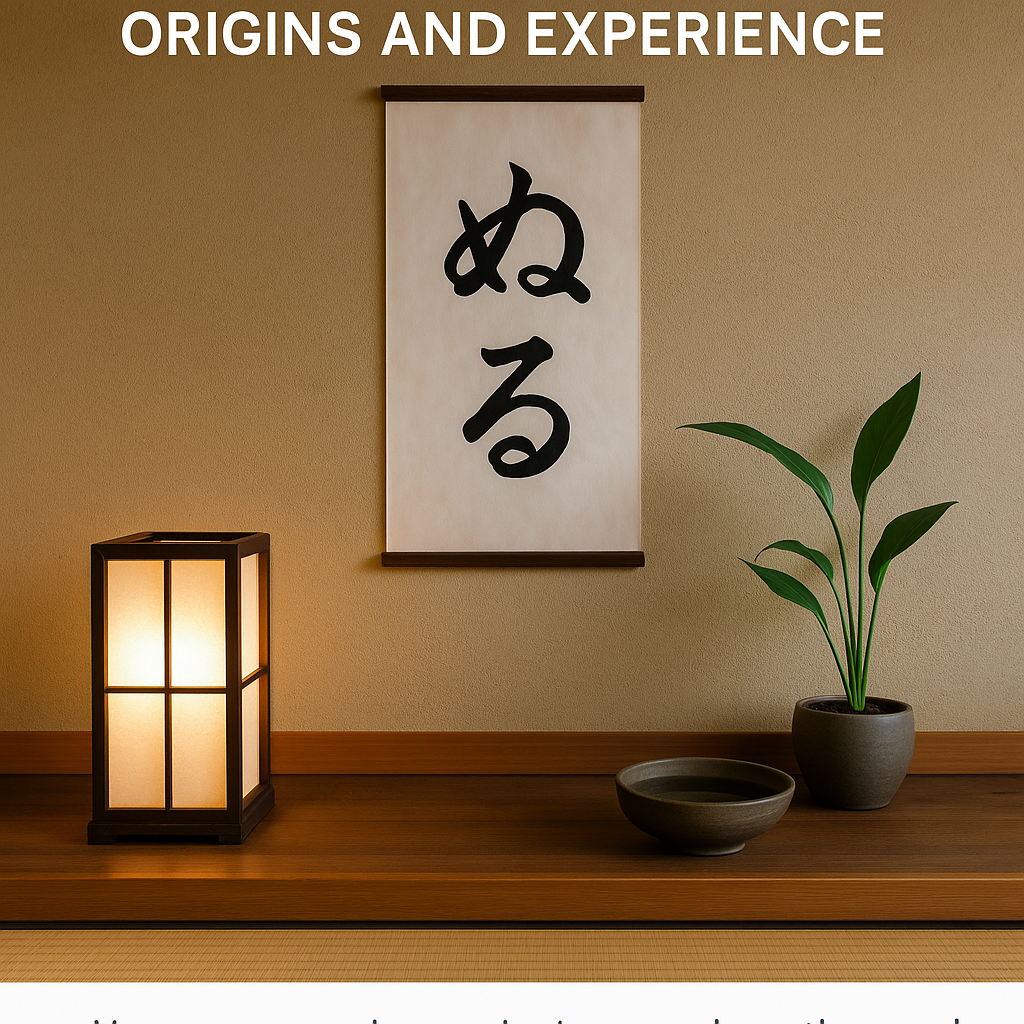 Japanese origins of nuru massage with calligraphy, bamboo and candlelight